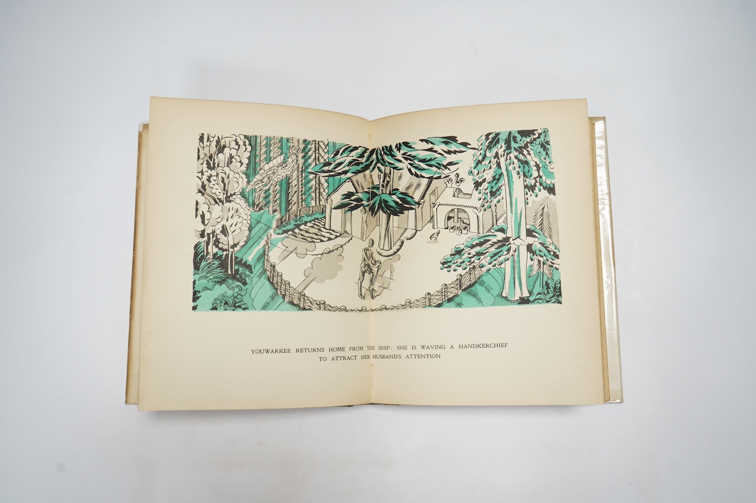 Bawden, Edward first book as illustrator - Paltock, Peter - The Life and Adventures of Peter Wilkins, 4to, blue cloth gilt in a torn d/j, with loss, with 19 coloured stencil illustrations, 5 being full page, 4 double-pag